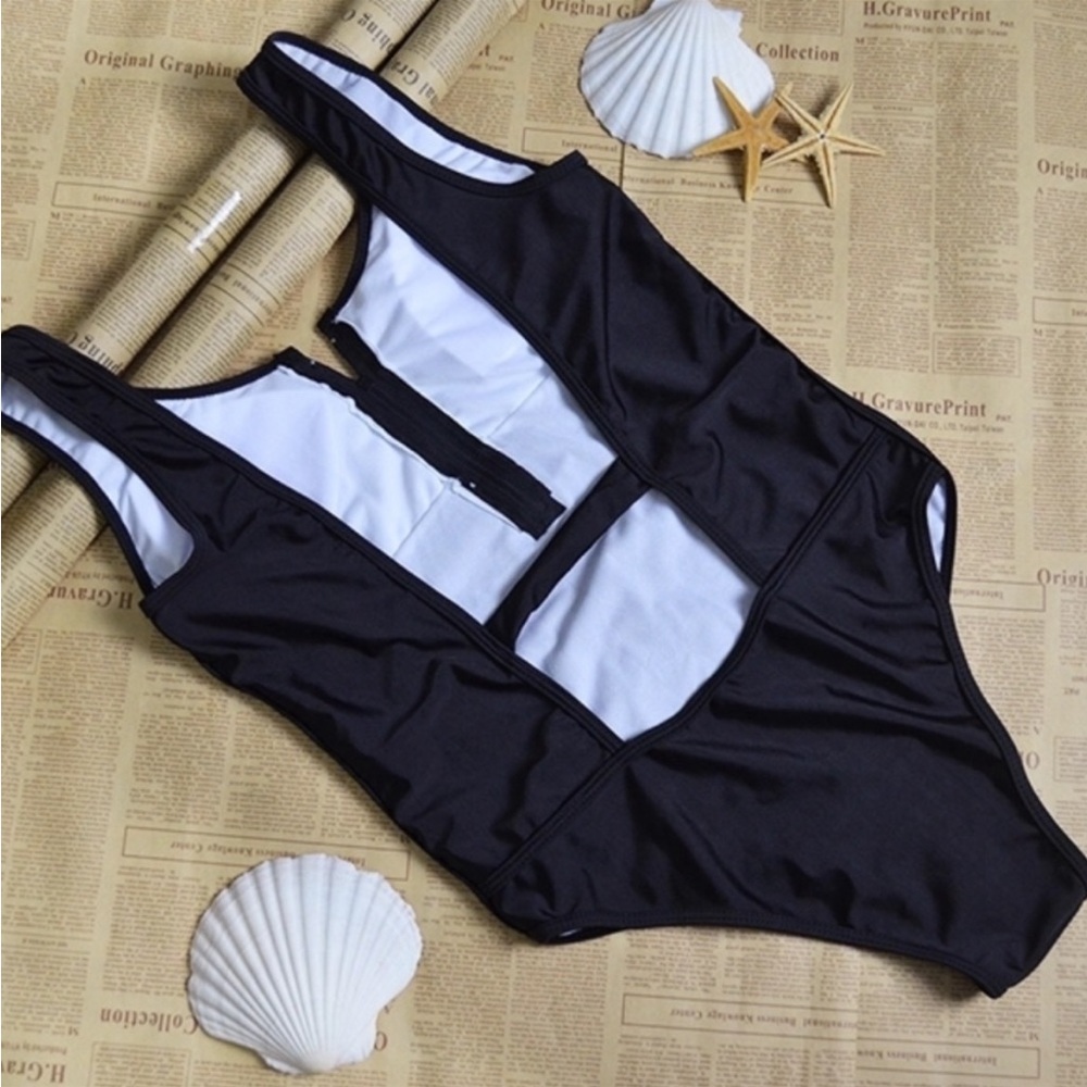 Chantel Black Zip Up Monokini! 🏝 - Picture 6 of 14